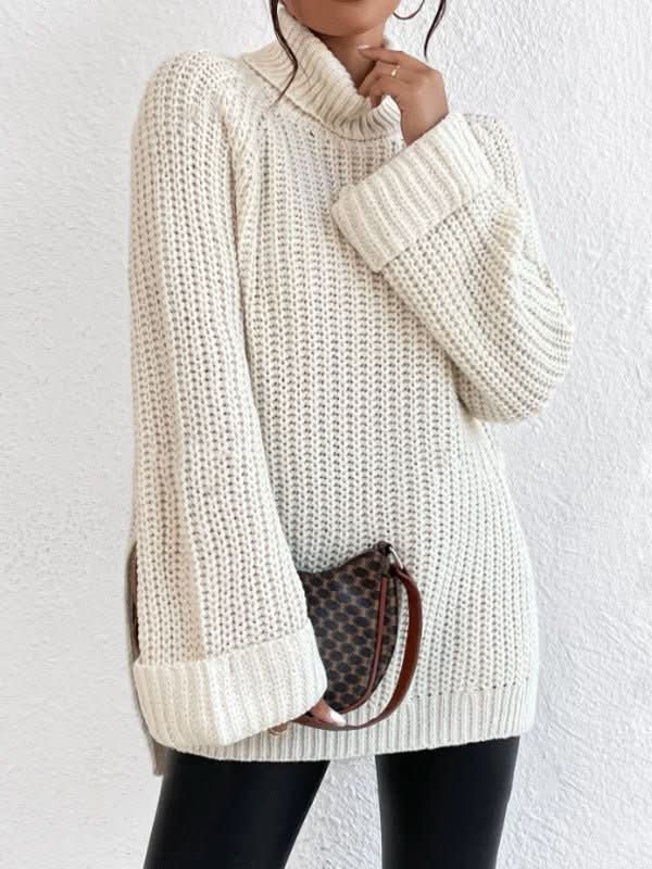 Cozy Side - Slit Turtleneck Sweater - Padronn