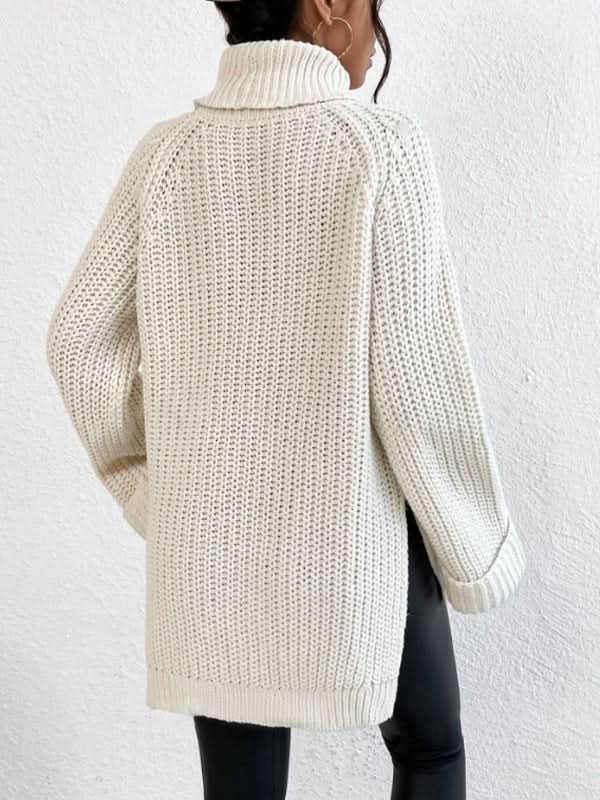 Cozy Side - Slit Turtleneck Sweater - Padronn