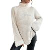 Cozy Side - Slit Turtleneck Sweater - Padronn
