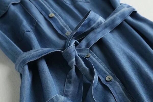 Denim Belted Shirt Dress - Padronn