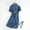 Denim Belted Shirt Dress - Padronn
