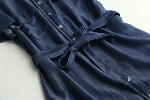 Denim Belted Shirt Dress - Padronn